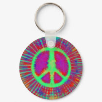 Psychedelic Tie-Dye Peace Sign keychains by makelovenotwar Psychedelic Tie-Dye Peace Sign keychains
