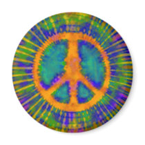 Psychedelic Tie Dye Peace Sign Refrigerator Magnets