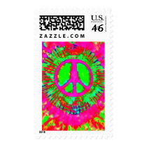 Psychedelic Tie Dye Peace Sign postage by makelovenotwar Psychedelic Tie Dye Peace Sign postage
