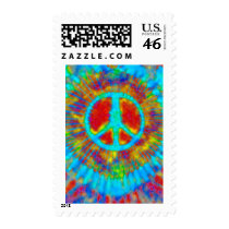 Psychedelic Tie Dye Peace Sign postage by makelovenotwar Psychedelic Tie Dye Peace Sign postage