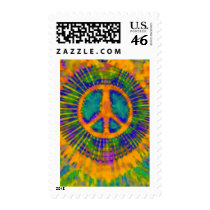 Psychedelic Tie Dye Peace Sign postage by makelovenotwar Psychedelic Tie Dye Peace Sign postage