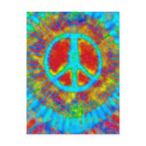 Psychedelic Tie Dye Peace Sign postcards by makelovenotwar Psychedelic Tie Dye Peace Sign postcards