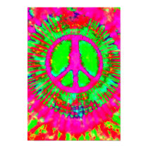 Psychedelic Tie Dye Peace Sign posters