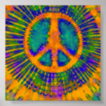 Psychedelic Tie Dye Peace Sign Print