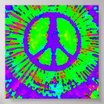 Psychedelic Tie Dye Peace Sign Print