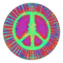 Psychedelic Tie-Dye Peace Sign stickers