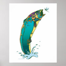 Psychedelic Trout Fishing Print