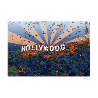 Psychedelic USA - Hollywood Sign A1 Print