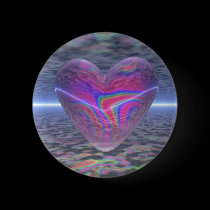 Psychedelic Valentine Heart buttons