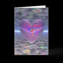 Psychedelic Valentine Heart cards
