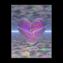 Psychedelic Valentine Heart postcards