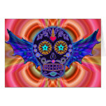 Psychedelic Winged Skull Card Psychedelic Winged Skull Card