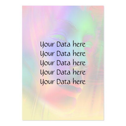 Psychedelic Woman Face + your text Business Card Templates (back side)