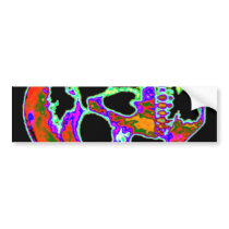 Psychedellic Skull bumper stickers by HalloweenSpirit Psychedellic Skull bumper stickers