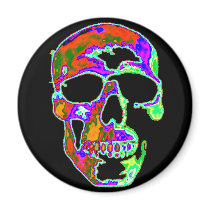 Psychedellic Skull Magnets