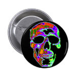Psychedellic Skull Pinback Button