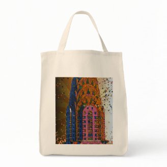 Psychedlic NYC: Chrysler Building Top Closeup #1 Tote Bags