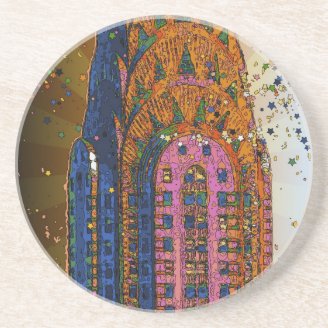 Psychedlic NYC: Chrysler Building Top Closeup #1 Coaster