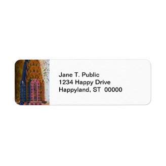Psychedlic NYC: Chrysler Building Top Closeup #1 Return Address Labels