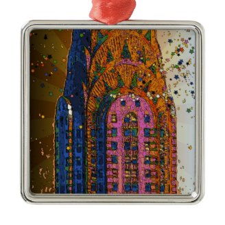 Psychedlic NYC: Chrysler Building Top Closeup #1 Christmas Ornament