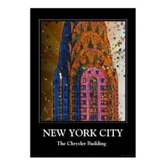 Psychedlic NYC: Chrysler Building Top Closeup #1 Posters