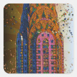 Psychedlic NYC: Chrysler Building Top Closeup #1 Square Stickers