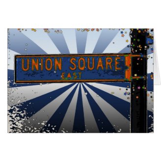 Psychedlic NYC: Union Square Street Sign A1 Greeting Card