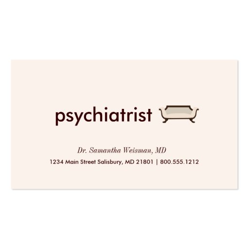 Psychiatrist Business Cards (front side)