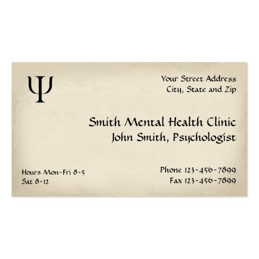 Psychiatrist Mental Health Business Card (front side)