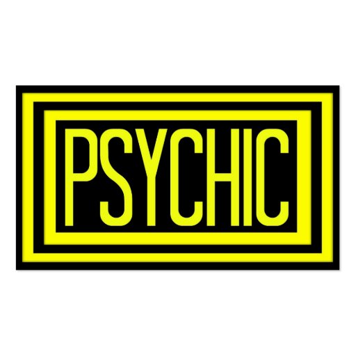 Psychic Black and Yellow Matted Frame Business Cards (front side)