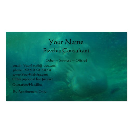 Psychic Consultant - business card template (front side)