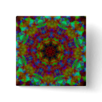Psychic Signs mandala button pin