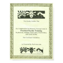 Psychic Training Certificate posters