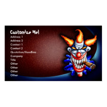 clown, clowns, evil, psycho, circus, big, top, cigar, darkside, humor, Business Card with custom graphic design