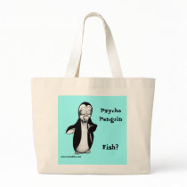 Psycho Penguin: Fish? bags by serenitystudios Psycho Penguin: Fish? bags