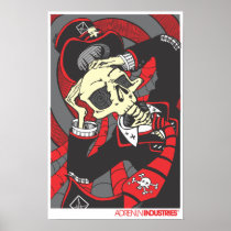 Psycho Skull Print posters