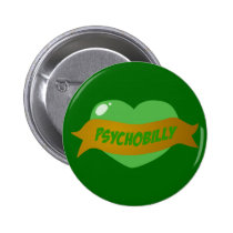 Psychobilly Tattoo Heart buttons