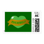 Psychobilly Tattoo Heart Postage Stamp