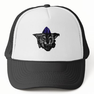 Psychobilly Wolf Trucker Hat by GraveyardRumble