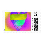 psychodelic collage heart postage