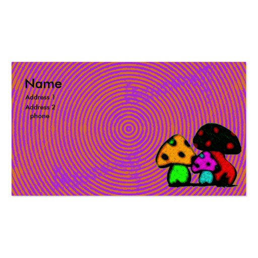 psychodelic mushroom card business card (front side)