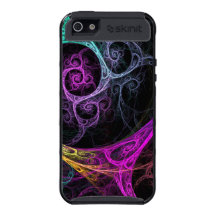 Psychodelic with purple, yellow and green swirl case for iPhone 5