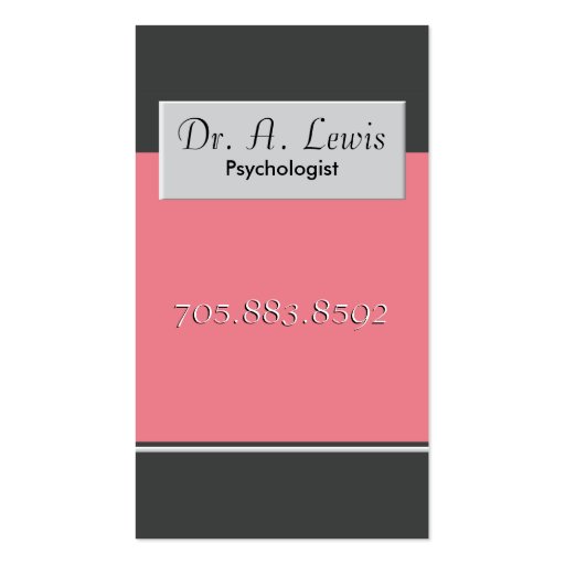 Psychologist and Medical Business Card - Monogram (front side)