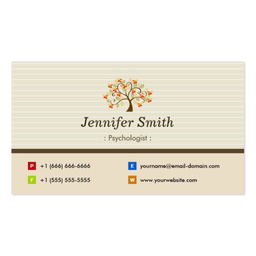 Psychologist - Elegant Tree Symbol Business Card