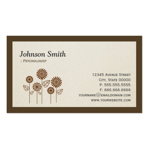 Psychologist - Elegant Tree Symbol Business Cards