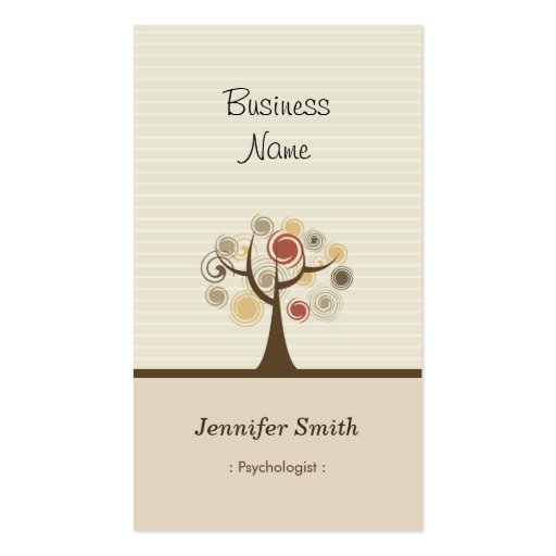 Psychologist - Stylish Natural Theme Business Cards (front side)