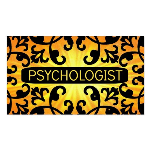 Psychologist Sunshine Damask Business Card (front side)