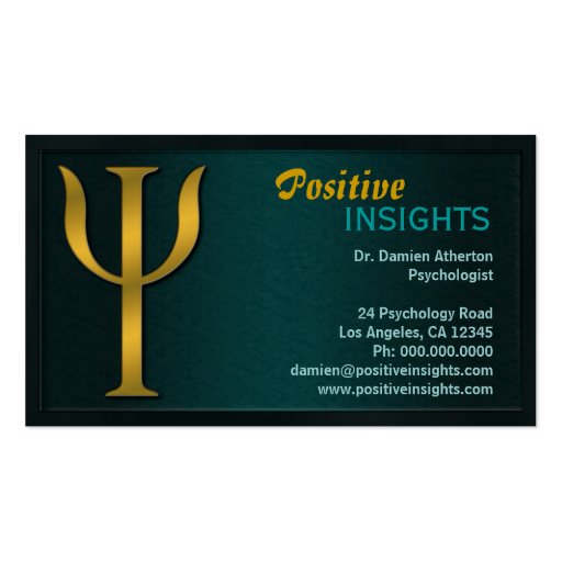 Psychology Psychologist Psychiatry Business Cards (front side)