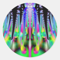 Psychotic Rocket Fractal Art Sticker stickers
