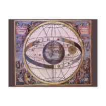 Ptolemaic Solar System, Andreas Cellarius Postcards